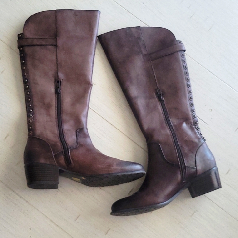 Real leather boots 8M brown